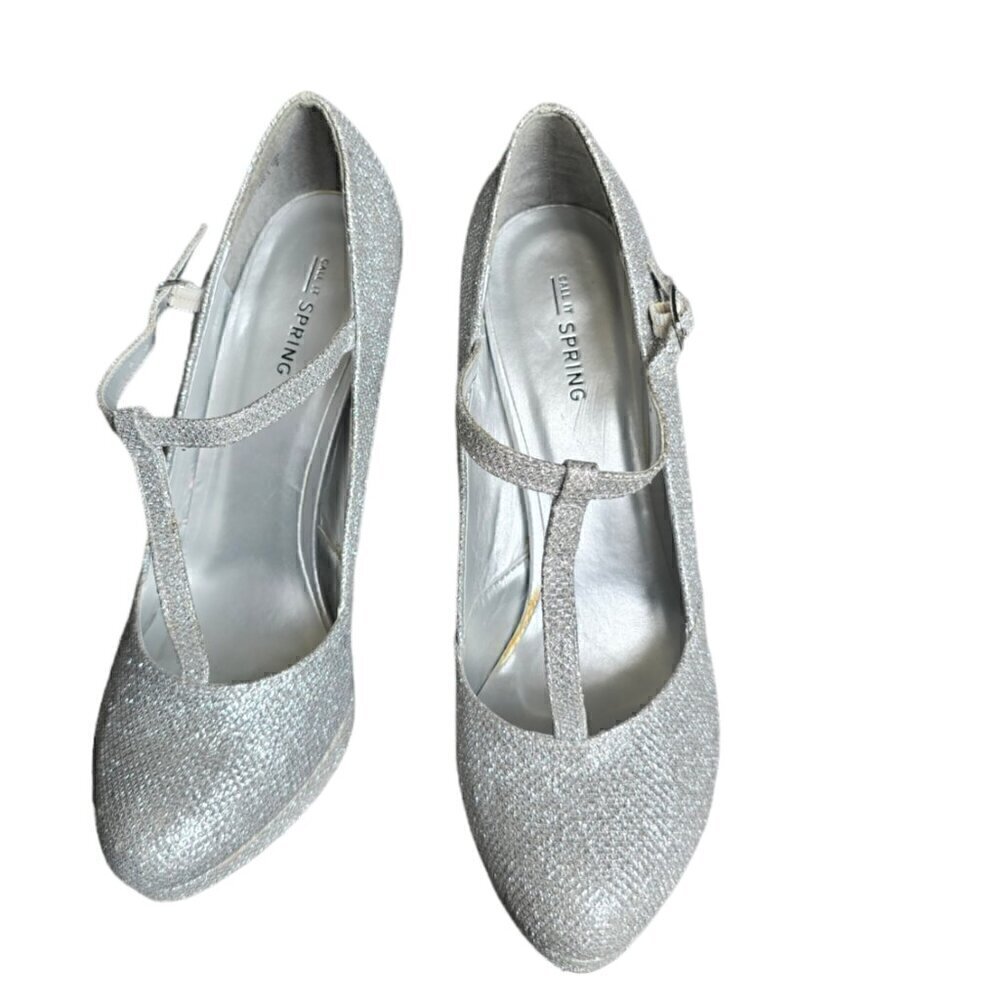 Call IT Spring Women silver pump  Heels Platform shoes. Size 9 - Picture 2 of 6